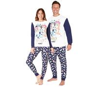 Bluey Pijamas Iguales para la Familia Pijamas Familia Ropa de Dormir Cálido para Niños Hombre Mujer Regalos para la Familia (Blanco/Azul Hombres,M)