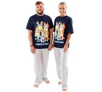 Bluey Pijamas para Adultos | Pijamas Unisex para Hombres o Mujeres | Tallas pequeñas a XX Grandes | Mercancía Oficial | Azul | X-Large