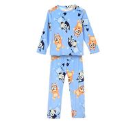 Bluey Pijamas para Niño, Camiseta y Pantalon Largo Terciopelo para Niñas, 2 Piezas Pijama Polar Suave Infantil, Talla 6 Años | Azul Claro