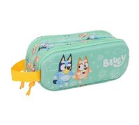 BLUEY - Portatodo Doble 3D, Estuche Infantil, Estuche Niño, Ideal para Niños en Edad Escolar, Cómodo y Versátil, Calidad y Resistencia, 21x6x8 cm