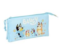 BLUEY Ready - Portatodo Triple, Estuche Infantil, Estuche Niño, Ideal para Niños en Edad Escolar, Cómodo y Versátil, Calidad y Resistencia, 22x3x12 cm