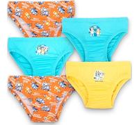 BlueY Ropa interior para niños Calzoncillos suaves de algodón 100% - Pantalones para niños Paquete de 5 con 5 diseños diferentes, turquesa, 18-24 Months