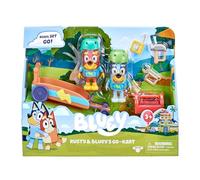 Bluey Rusty Go-Kart Playset; Figuras de acción coleccionables Oficiales de 2.5 a 3 Pulgadas Rusty con Go-Kart, Cascos, Herramientas y Accesorios de Caja de Herramientas