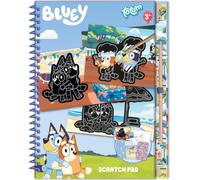 BLUEY Scratchbook con efecto brillante | Libro para rascar y colorear con 10 imágenes para rascar + 10 imágenes para colorear | Libro de empleo creativo para niños a partir de 3 años - ideal para