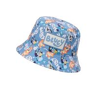 Bluey Sombrero de Niño, Bucket Hat con Bingo y Muffin, Gorro Playa Infantil para Verano, Azul, Talla Única