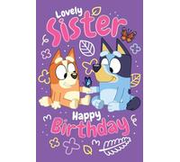 Bluey - Tarjeta de cumpleaños para hermana, tarjeta de feliz cumpleaños