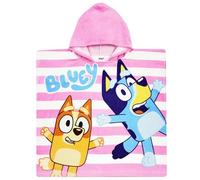 Bluey Toalla con capucha para niñas, poncho de baño, toalla de baño con capucha (toalla Bluey rosa, talla única)
