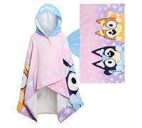 Bluey Toalla con capucha para niños y niñas, poncho 100% algodón, toalla de playa, toalla de baño, toalla de baño, bata cambiadora