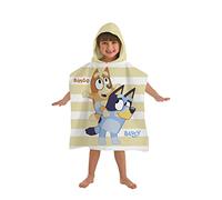 Bluey Toalla de playa estilo poncho con capucha de Bluey y Bingo para niños, toalla de baño, regalo para niños y niñas, 50 x 115 cm