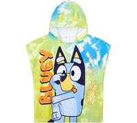 Bluey Toalla Poncho con Capucha para Niños Albornoz Playa y Piscina Infantil Algodon Absorbente Regalo para Niños (Multi, 3-8 Años)