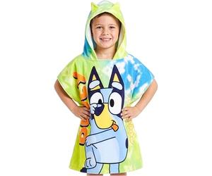 Bluey Toalla Poncho con Capucha para Niños Poncho Playa y Piscina Infantil Algodon Absorbente Regalo para Niños (Multi, 3-8 Años)