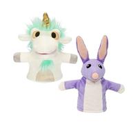 Bluey Unicorse & Bob Bilby - Marioneta de mano de peluche (2 unidades, 8-9 pulgadas), tela suave de lujo, detalles bordados, perfecto para manos de niños pequeños, juego imaginativo, juguetes