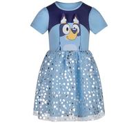 Bluey Vestido de Fiesta para niñas Algodón/poliéster Vestido Informal, Bluey, 5-6 Años: 116cm, Azul
