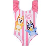 Bluey y Bingo Bañador Niña Una Pieza con Volantes, UPF 50+, Traje de Baño para Piscina y Playa Verano, 2-6 Años (4-5 Años, Rosa/Multi Bluey)