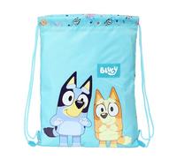 BLUEY - Mochila Saco Plano Junior, Mochila, Ideal para Niños de Diferentes Edades, Cómoda y Versátil, Calidad y Resistencia, 26x34 cm, Color Celeste