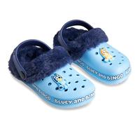 Bluey Zuecos Niña y Bebé con Forro de Invierno y Detalles Decorativos, Bingo Zapatos Antideslizantes sin Cordones con Correa (24 EU, Azul Forro Extraíble)