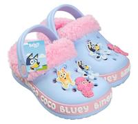 Bluey Zuecos Niña y Bebé con Forro de Invierno y Detalles Decorativos, Bingo Zapatos Antideslizantes sin Cordones con Correa (32 EU, Rosa Forro No Extraíble)