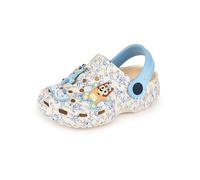 Bluey Zuecos para niño | Calzado Infantil sin Cordones con adorables Colgantes de Cachorro en Color Beige y Azul | Sandalias Estampadas para Interior y Exterior con Correa Ajustable