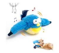 blueypet Juguetes interactivos para gatos con alas que aletean, juguete de pájaros voladores 2025, simulación voladora, gorrión eléctrico, juguete de caza para mascotas para interiores (azul)