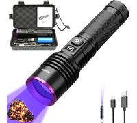BlueYu linterna UV 365 nm, luz recargable tipo C, potentes linternas de luz negra para detección de orina de mascotas, rocas, curado de resina, escorpión, detección mecánica