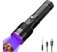 BlueYu Linterna UV de 365 nm, luz UV recargable tipo C, potentes linternas de luz negra para detección de orina de mascotas, rocas, curado de resina, escorpión, detección mecánica
