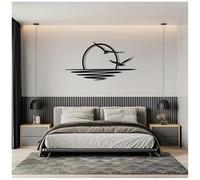 BLUEZY Decoración De Pared De Metal, Gaviota Al Amanecer para Colgar En La Pared, Colgante De Pared para Sala De Estar, Dormitorio, Decoracion Pasillo Home Decoration 25 * 45cm
