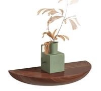 BLUEZY Estantes De Pared Flotantes Semicirculares De Madera Maciza Elegantes Estantes Flotantes Baldas Flotantes Pared Madera Decoración Y Almacenamiento para Dormitorio B,28cm
