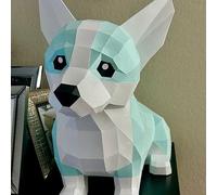 BLUEZY Modelo De Papel Tridimensional 3D De Origami Geométrico para Perro, Constituye Decoración Creativa Manual De Bricolaje Regalo De Papel para La Decoración De Hogar A