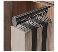 BLUEZY Pantalonero Extraible para Armario, Barra Armario Extensible Organizador Armario Soporte Pantalones Vestidor para Armarios Y Áreas De Almacenamiento, Fácil De Instalar Black,57cm