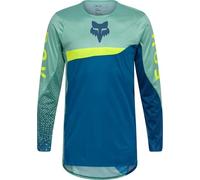 FOX Flexair Fracture Maillot de motocross, Azul/turquesa/amarillo, Talla L