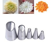 BLUGUL Crisantemo Boquillas de Tuberías, Juego de 3 Boquillas de Pastelería de Acero Inoxidable para Torta Flor