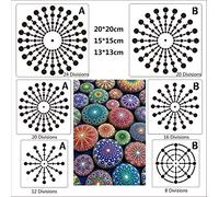 BLUGUL Plantillas de Mandala, Mandala Punteando Plantilla, para Pared de Bricolaje, DIY Piedras Arte, Muebles de Madera, Telaraña Serie B 6 Piezas