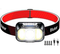 Blukar 2026Linterna Frontal LED Recargable Gen2,Alto Brillo Linterna Cabeza | 10 Modos Regulables, Doble Haz Foco/Luz Amplia, Sensor de Movimiento, Impermeable, Larga Duración para Acampar