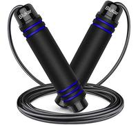 Blukar Cuerda para Saltar, Comba de Saltar con Mango Antideslizante de Espuma Suave Cuerda Ajustable Libre y Rodamientos de Bolas de Rápidos para Fitness, Ejercicio de Intervalos