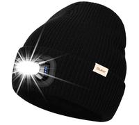 Blukar Gorro con luz LED, 2 en 1 Superbrillante Recargable Gorro para Correr, 5 Modos de Iluminación, Función de Memoria, Atenuación Continua, Linterna Frontal Ajustable, Regalos para Hombre y Mujer