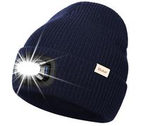 Blukar Gorro con luz LED, 2 en 1 Superbrillante Recargable Gorro para Correr, 5 Modos de Iluminación, Función de Memoria, Atenuación Continua, Linterna Frontal Ajustable, Regalos para Hombre y Mujer