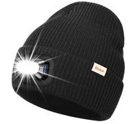 Blukar Gorro con luz LED, 2 en 1 Superbrillante Recargable Gorro para Correr, 5 Modos de Iluminación, Función de Memoria, Atenuación Continua, Linterna Frontal Ajustable, Regalos para Hombre y Mujer