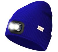Blukar Gorro con luz LED, 2en1 Superbrillante Recargable Gorro para Correr