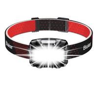 Blukar Linterna Frontal Recargable, 2000L Super Brillante Impermeable Linterna Cabeza LED Con Sensor de Movimiento y Luces de Advertencia Rojas, 8 Modos Luz, Larga Duración