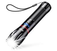 Blukar Linterna LED Recargable, Super Brillante Linternas de Aluminio con 5 Modos de Luz, 2000L Flashlight de Mano Impermeable Enfoque Ajustable para Camping, Senderismo, Emergencia, DIY