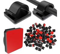 Blulu 100 miniclips para Cables para Exteriores con Cintas Adhesivas, Clips de luz, Clips Decorativos, Ganchos autoadhesivos, Soporte de Alambre para Navidad y Cadenas de Luces (pequeño, Negro)