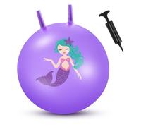 Blulu 60 cm Pelota Saltarina Hinchable para Niños Pelota de Tolva de Rebote con Asa Pelota de Salto Inflable Grande con Bomba para Saltar Jardín Actividades Exterior Juego Ejercicio (Sirena)