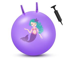 Blulu 60 cm Pelota Saltarina Hinchable para Niños Pelota de Tolva de Rebote con Asa Pelota de Salto Inflable Grande con Bomba para Saltar Jardín Actividades Exterior Juego Ejercicio (Sirena)