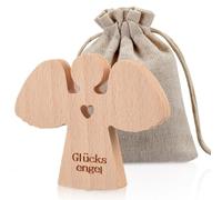 Blulu Ángel de la Guarda de Madera con Corazón Amuleto de la Suerte Figurita de Ángel Regalo del Ángel de la Guarda con Bolsas de Algodón para Familiares Amigos Exámenes Niños Comuniones Bautizos