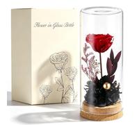 Blulu Rosa Eterna en Cristal para Ella Regalo de Flores Preservadas | Regalos de Cumpleaños Aniversario, para Mujer Abuela Madre Amiga, Bodas Navidad y San Valentín