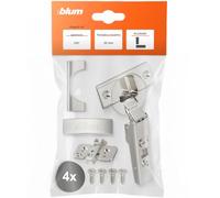 blum 4x CLIP top bisagra 35mm solapa total sin soft-close niquelada | Bisagra de cazoleta sin amortiguador | Soft-close BLUMOTION reequipable | Solapa total 0mm | Clipado sin herramienta