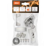 blum 4x CLIP top BLUMOTION bisagra de cazoleta 35mm media solapa niquelada | Amortiguador soft-close integrado | Media solapa para doble hoja | Ajuste 3D | Clipado sin herramienta | Cazoleta Ø35mm