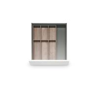 Blum AMBIA-LINE Bandeja para cubiertos, ancho 300 mm, longitud 475 mm, altura 50 mm, roble Nebraska, 6 compartimentos, diseño de madera, 1 unidad, organizador de cocina