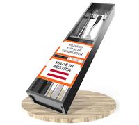 Blum AMBIA-LINE Insertos para cajones de cocina, ancho 100 mm, longitud 472 mm, altura 50 mm, con separador, negro carbón mate, 1 unidad, organizador de cocina