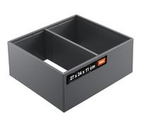 blum AMBIA-LINE Organizador de cajón Acero 27×24×11 cm | Gris Orión | Soporte de placa magnética - sin deslizamiento | Modular & ampliable | Para cocina & baño